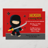 忍者誕生会 招待状 (正面/裏面)