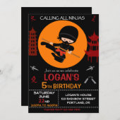 忍者誕生日の招待忍者戦士招待状 招待状 (正面/裏面)