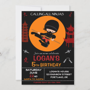 忍者誕生日の招待忍者戦士招待状 招待状