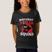 忍者誕生日パーティーテーマ誕生日忍者分隊 Tシャツ (正面)