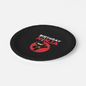 忍者誕生日パーティーテーマ-誕生日忍者デザイン ペーパープレート (アングル)