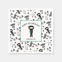 忍者誕生日パーティーデコール、グリーンベルト/サッシ