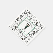 忍者誕生日パーティーデコール、グリーンベルト/サッシ スタンダードカクテルナプキン (角)