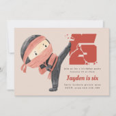 忍者誕生日パーティー少年たち6誕生日 招待状 (正面)