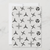 忍者誕生日パーティー招待状 空手パーティー ゴールド 招待状 (裏面)