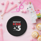 忍者誕生日パーティー – 誕生日忍者5 ペーパープレート (パーティー)