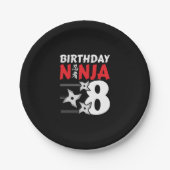 忍者誕生日パーティー – 誕生日忍者8 ペーパープレート (正面)