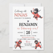 忍者誕生日招待状忍者パーティー 招待状 (正面)