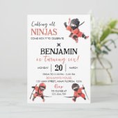 忍者誕生日招待状忍者パーティー 招待状 (スタンド正面)