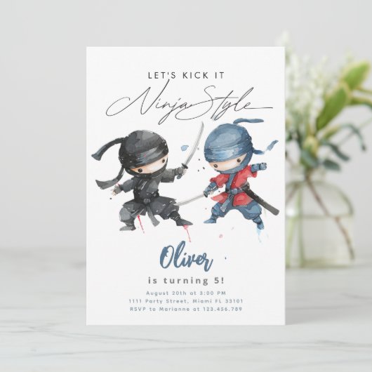 忍者誕生日招待状武術アーツ誕生日 招待状 (スタンド正面)