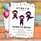 忍者誕生日招待状 – ガールズ忍者パーティー 招待状