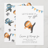 忍者誕生日招待状 | 忍者パーティー招待状 招待状 (正面/裏面)