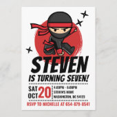 忍者誕生日招待状、忍者戦士招待状 招待状 (正面)