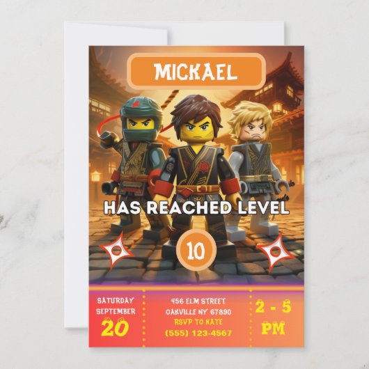 忍者誕生日招待状 招待状 (正面)