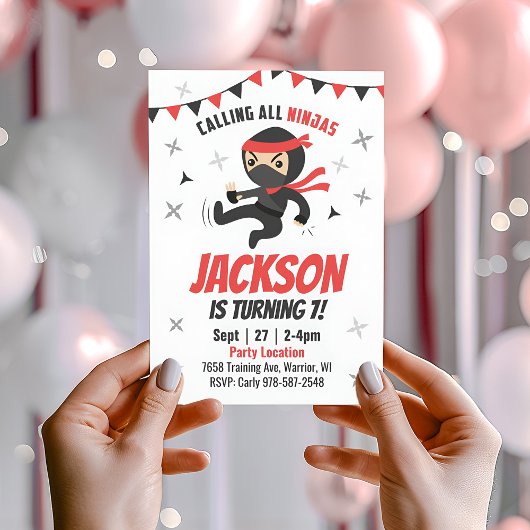 忍者誕生日招待状 招待状