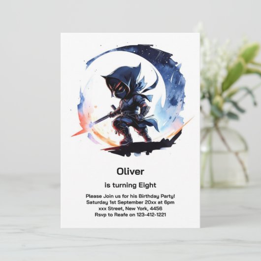 忍者誕生日招待状 招待状 (スタンド正面)