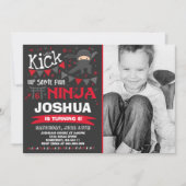 忍者誕生日招待状 空手誕生日パーティー 招待状 (正面)