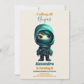 忍者誕生日空手パーティー 招待状 (正面)