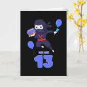 忍者誕生日13 13th誕生日ボーイ漫画恋人 カード (黄色い花)