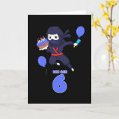 忍者誕生日6第6誕生日ボーイ漫画恋人 カード (黄色い花)