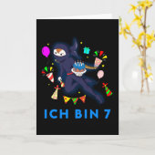 忍者誕生日7第7誕生日ボーイ漫画 カード (黄色い花)