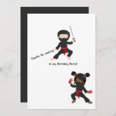 忍者誕生日 サンキューカード (正面/裏面)