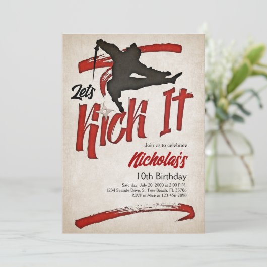 忍者誕生日 招待状 (スタンド正面)