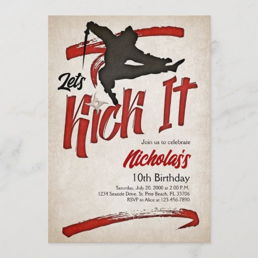 忍者誕生日 招待状 (正面)