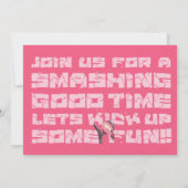 忍者誕生日、空手武術アーツ、キック 招待状 (裏面)