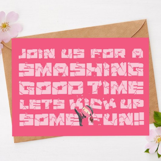 忍者誕生日、空手武術アーツ、キック 招待状