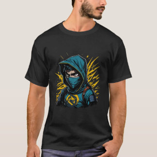 忍者顔の武士ゴシックサムライ Tシャツ