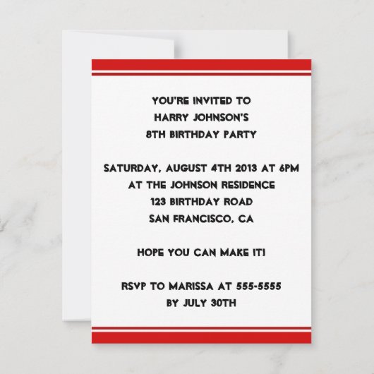 忍者顔 招待状 (裏面)