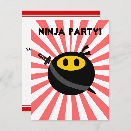 忍者顔 招待状 (正面/裏面)