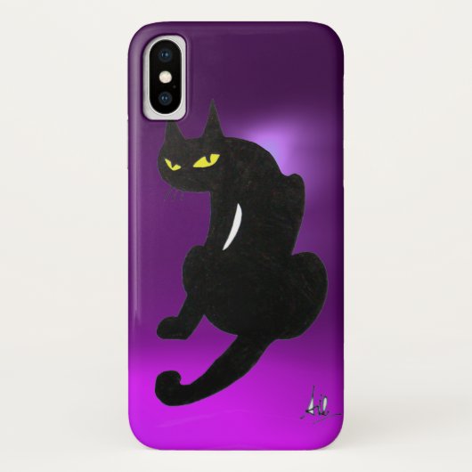 忍者黒猫パープル Case-Mate iPhoneケース (裏面)