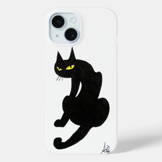 忍者黒猫ホワイト Case-Mate iPhoneケース (裏面)