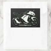 忍者300 forum白黒ステッカー 長方形シール (バッグ)