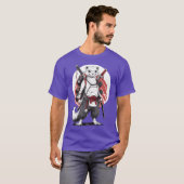 忍者 サムライ アニメ フェレット 漫画 戦士 少年 Tシャツ (正面フル)