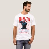 忍者 刀 – ダーク アーバンスタイル アートデザイン Tシャツ (正面フル)