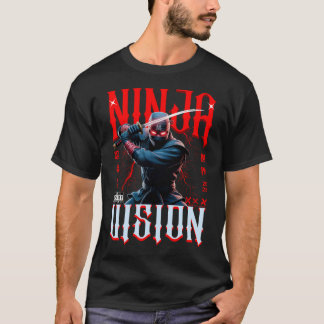 忍者 刀 – ダーク アーバンスタイル アートデザイン Tシャツ