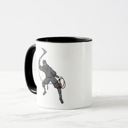 忍者~忍者3武術アーツウォリアーファンタジーアート マグカップ (正面左)