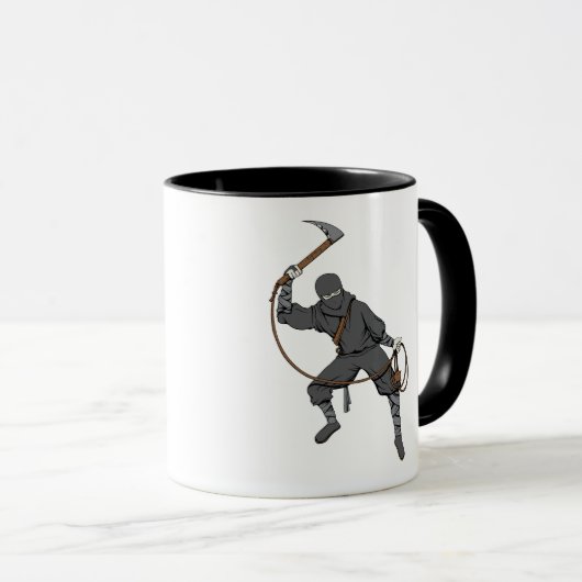 忍者~忍者3武術アーツウォリアーファンタジーアート マグカップ (正面右)