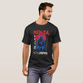 忍者 忍術 サムライ 少林寺 手裏剣 空手 猫 Tシャツ (正面フル)
