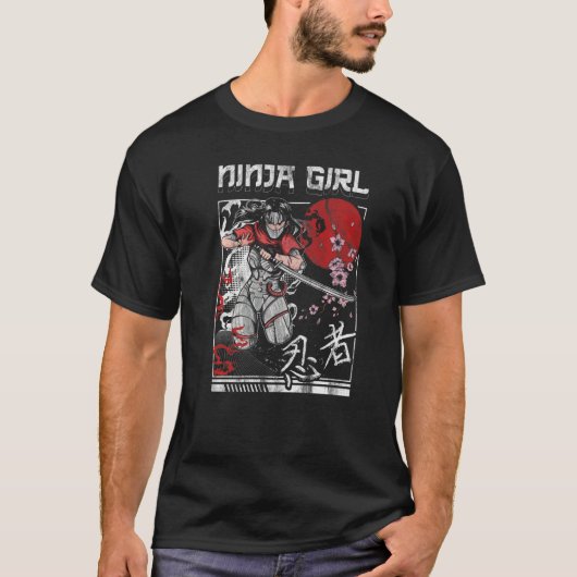 忍者 忍術 少林寺 手裏剣 刀 剣 スパイ S Tシャツ (正面)