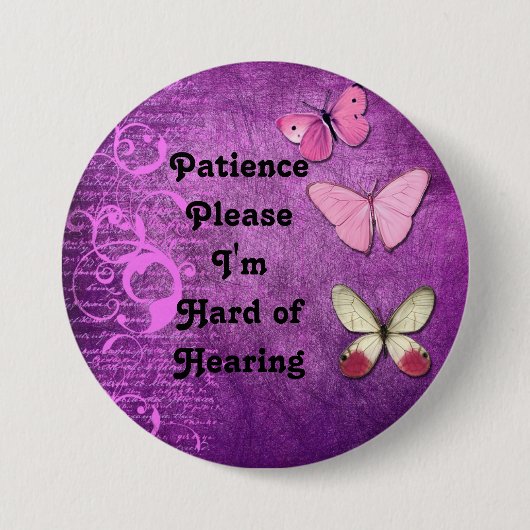 忍耐お願いヒアリングボタンの懸命 缶バッジ (正面)