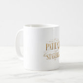 忍耐と星屑から造られる セレスティアル・タイポグラフィ コーヒーマグカップ (正面左)