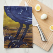 忍耐のカラス キッチンタオル (四つ折り)