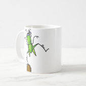 忍耐のバッタのバランスのマグ コーヒーマグカップ (正面左)