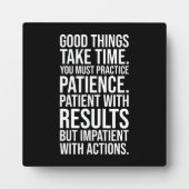 忍耐の実践 – 成功やる気を起こさせる フォトプラーク (正面)