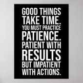 忍耐の実践 – 成功やる気を起こさせる ポスター (正面)