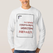 忍耐は利益を生む Tシャツ | 投資家へのギフト (正面)
